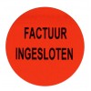 F913 rol @ 2.000 etiketten permanent rond 35 mm fluor rood met zwart bedrukt factuur ingesloten F913 rol @ 2.000 etiketten permanent rond 35 mm fluor rood met zwart bedrukt factuur ingesloten